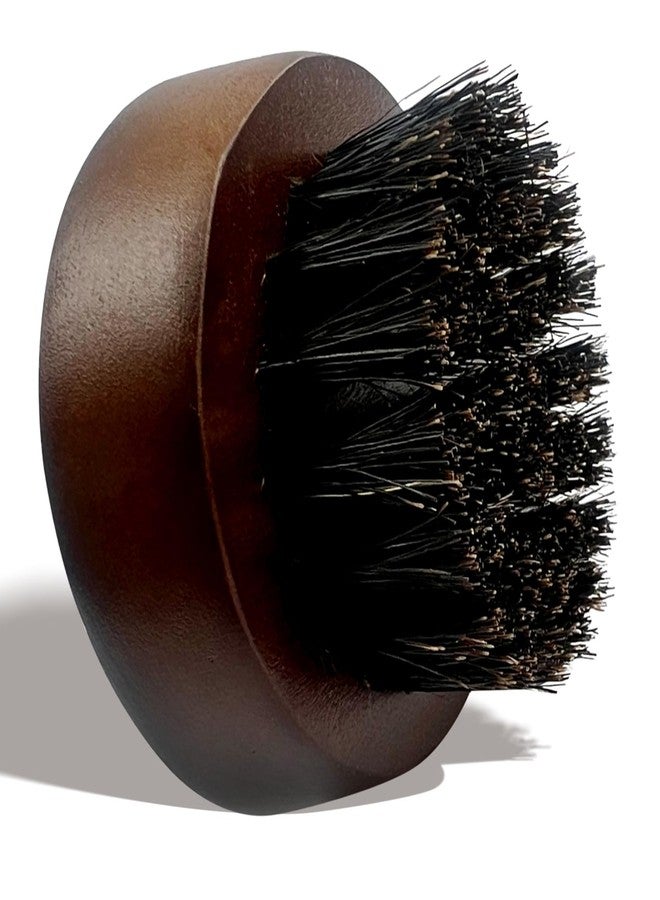 Zoolinn Men's Beard Brush, Small Round Wooden Handle, Sophisticated Boar Bristles - Image 1